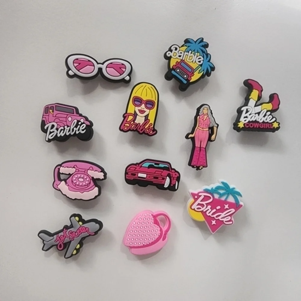 NEW Barbie Pink Cowgirl Doll Bundle 11 Shoe Charms Crocs